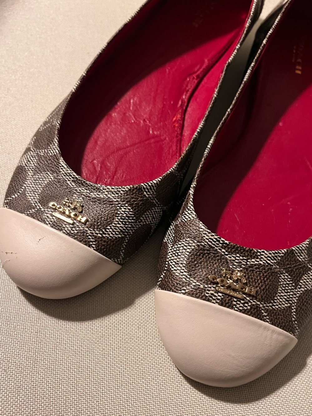 Coach Brown Signature Ballet Flats